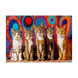 Puzzle Enjoy Puzzle : Five Cats - 1000 Pièces