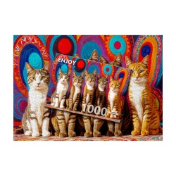 Puzzle Enjoy Puzzle : Five Cats - 1000 Pièces