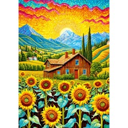 Puzzle Enjoy Puzzle : Sunflower House - 1000 Pièces