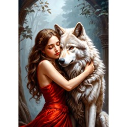 Puzzle Enjoy Puzzle : Lady and the Wolf - 1000 Pièces