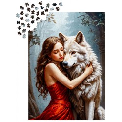 Puzzle Enjoy Puzzle : Lady and the Wolf - 1000 Pièces