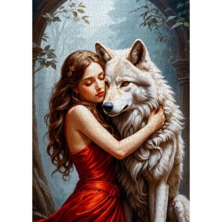 Puzzle Enjoy Puzzle : Lady and the Wolf - 1000 Pièces