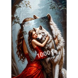 Puzzle Enjoy Puzzle : Lady and the Wolf - 1000 Pièces