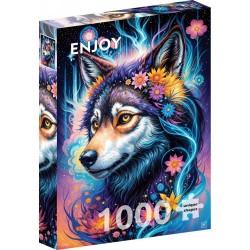 Puzzle Enjoy Puzzle : Magical Wolf Portrait - 1000 Pièces