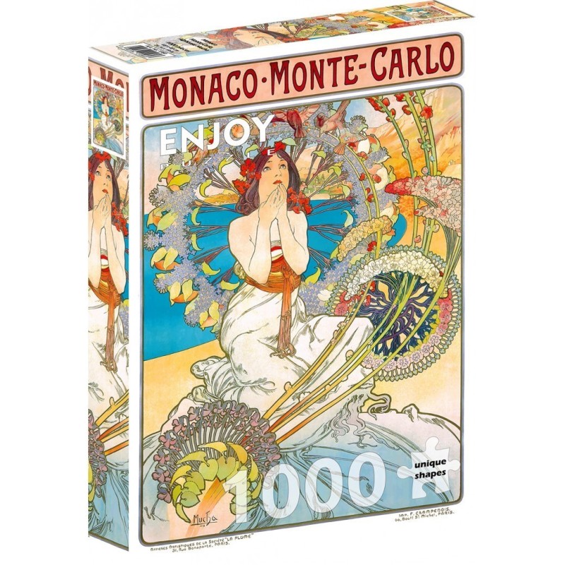 Puzzle Enjoy Puzzle : Alfons Mucha - Monaco Monte Carlo - 1000 Pièces