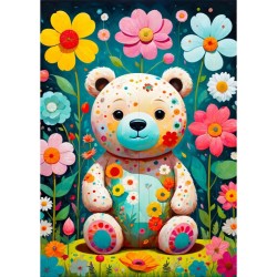 Puzzle Enjoy Puzzle : Flower Teddy Bear - 1000 Pièces