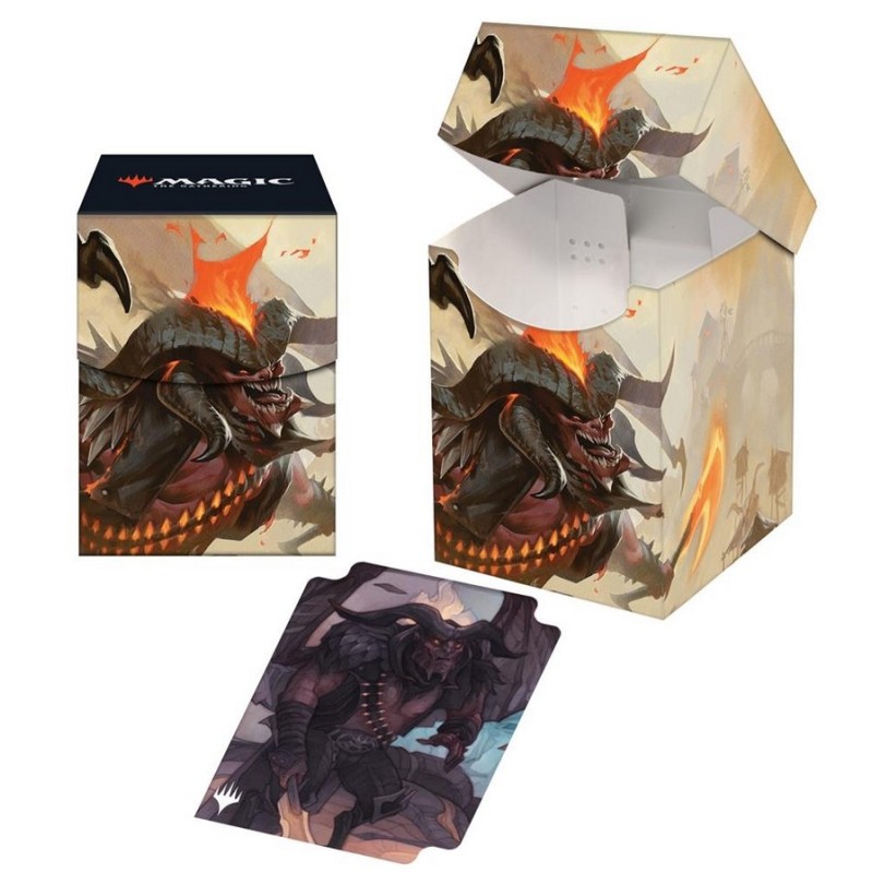 Boite de rangement illustrée Deck Box 100+ MTG -  Les hors-la-loi de Croisetonnerre : Rakdos, montagne de muscles