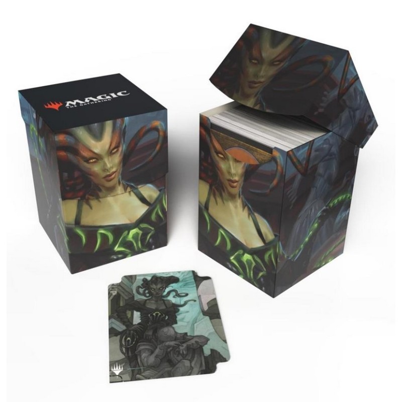 Boite de rangement illustrée Deck Box 100+ MTG - Les hors-la-loi de Croisetonnerre : Vraska, celle qui crée le silence