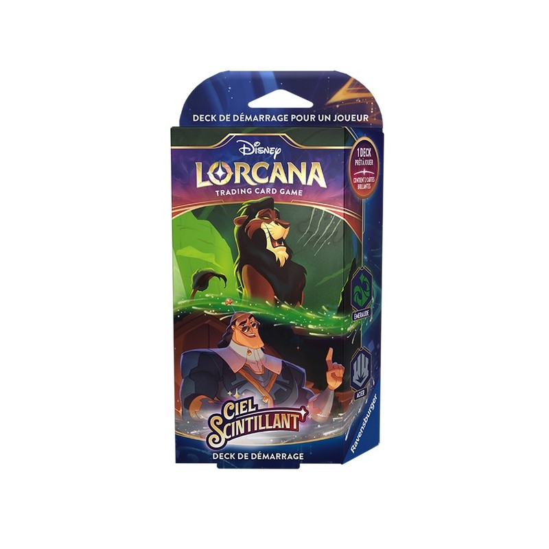 PROCHAINEMENT : Deck de Démarrage Disney Lorcana : Ciel Scintillant - Scar/Kronk 09/08 et 23/08 2024