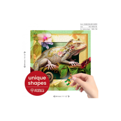 Puzzle Wooden City : Chameleon and Flowers - 505 Pièces