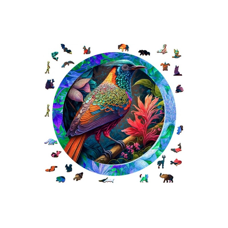 Puzzle Wooden City : Colorful Bird - 505 Pièces