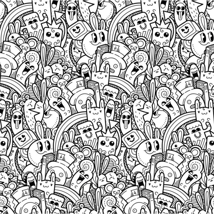 Sac Tapis Large : Doodle - Jusqu'à 93 cm d'un côté