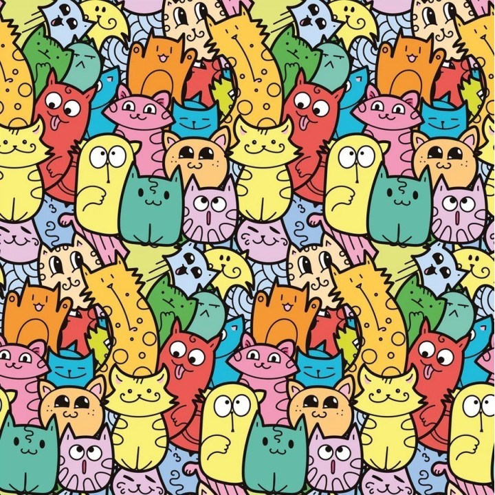 Sac Tapis Large : Cats colors - Jusqu'à 93 cm d'un côté