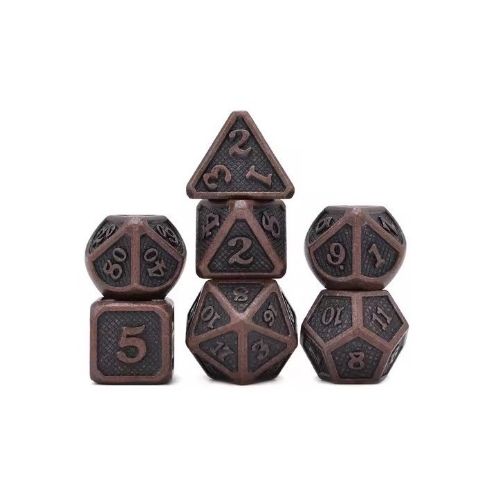 Set de 7 dés en métal - Solid Bronze