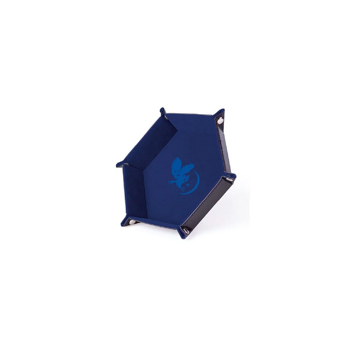 Piste de dés - Chouette Bleue - 19 x 19 cm - Cuir et velours