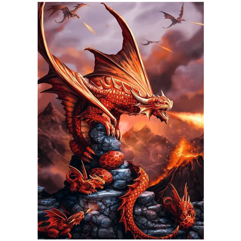 Puzzle Premium Plus : Anne Stokes – Dragon de Feu image 2 Puzzle Premium Plus : Dragon de Feu