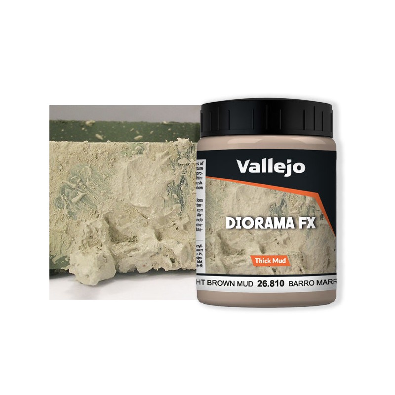 Diorama FX Vallejo Thick Mud : Boue épaisse Brun clair – Light Brown Thick Mud