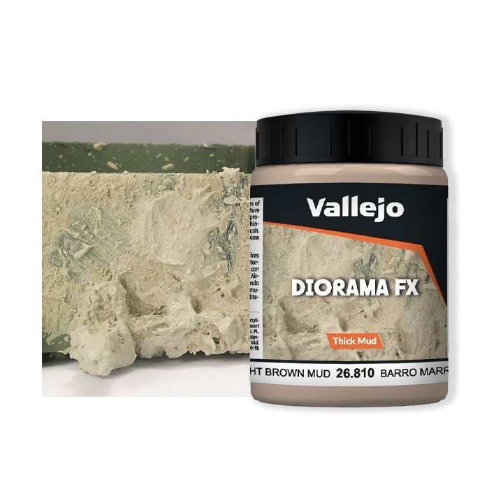 Diorama FX Vallejo Thick Mud : Boue épaisse Brun clair – Light Brown Thick Mud
