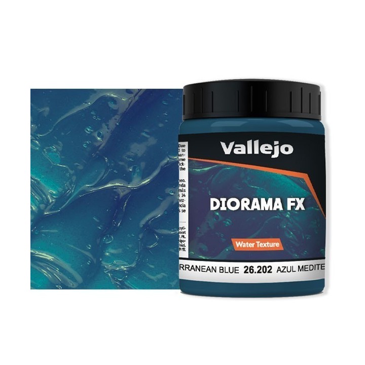 Diorama FX Vallejo Water Texture : Bleu Méditerranéen – Mediterranean Blue