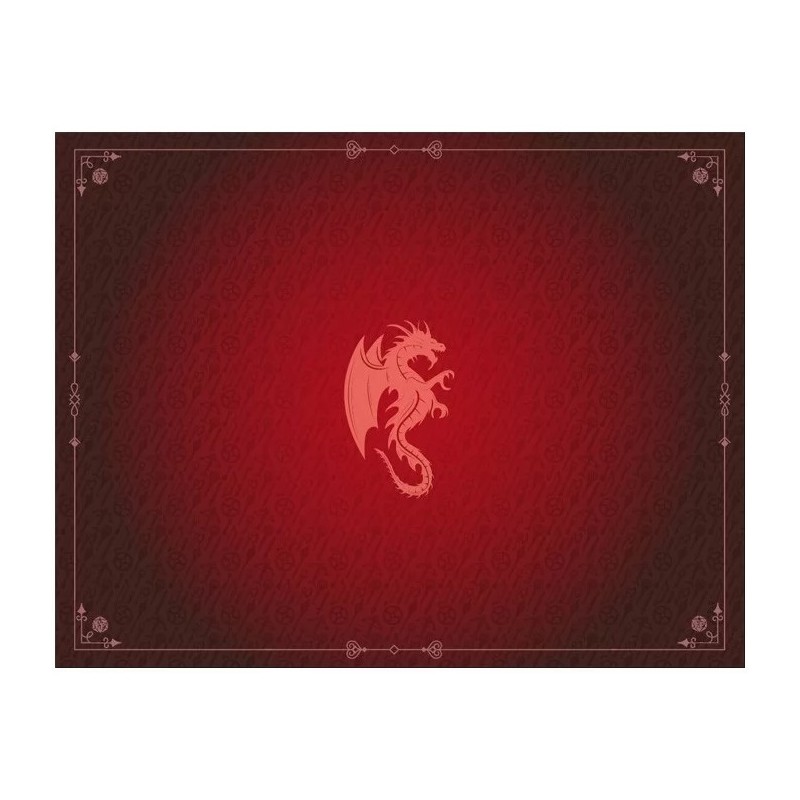 Tapis de Jeu Neoprene 90 x 70 cm Dragon Rouge Grenat