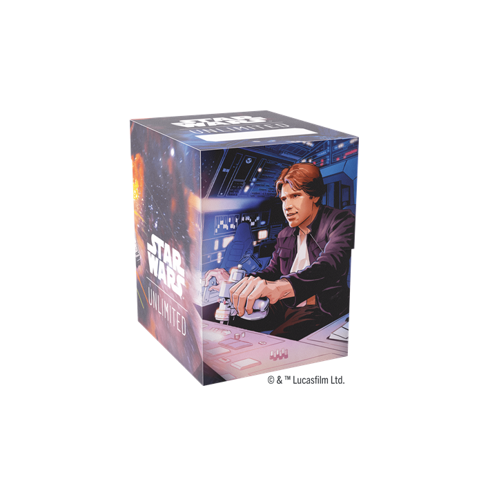 Deck Box Boite de Rangement Gamegenic Illustrée Star Wars Unlimited : Soft Crate : Han Solo/Millenium Falcon