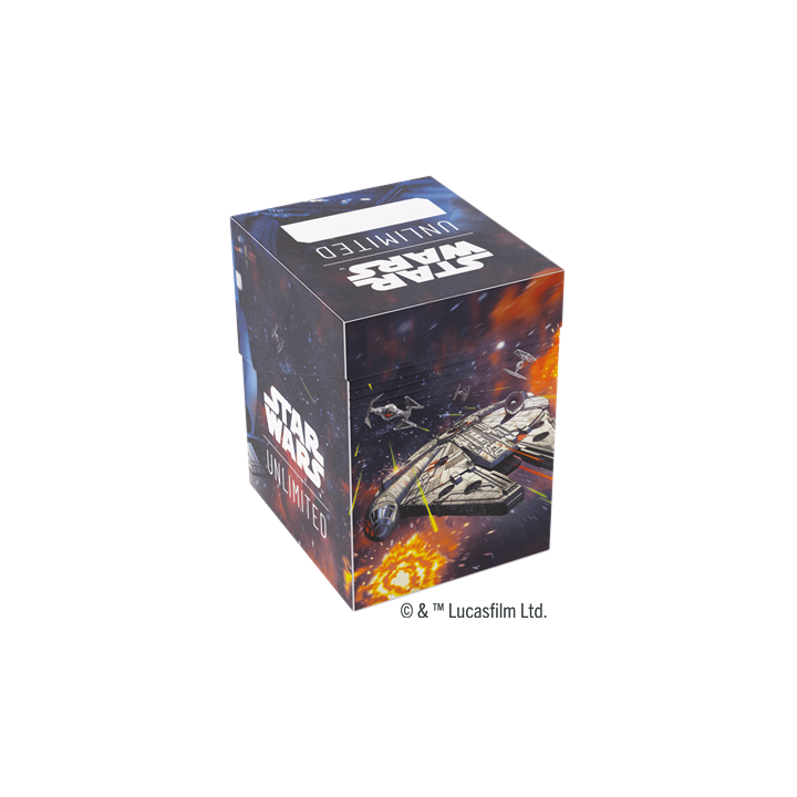 Deck Box Boite de Rangement Gamegenic Illustrée Star Wars Unlimited : Soft Crate : Han Solo/Millenium Falcon