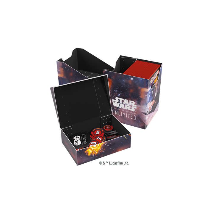 Deck Box Boite de Rangement Gamegenic Illustrée Star Wars Unlimited : Soft Crate : Han Solo/Millenium Falcon