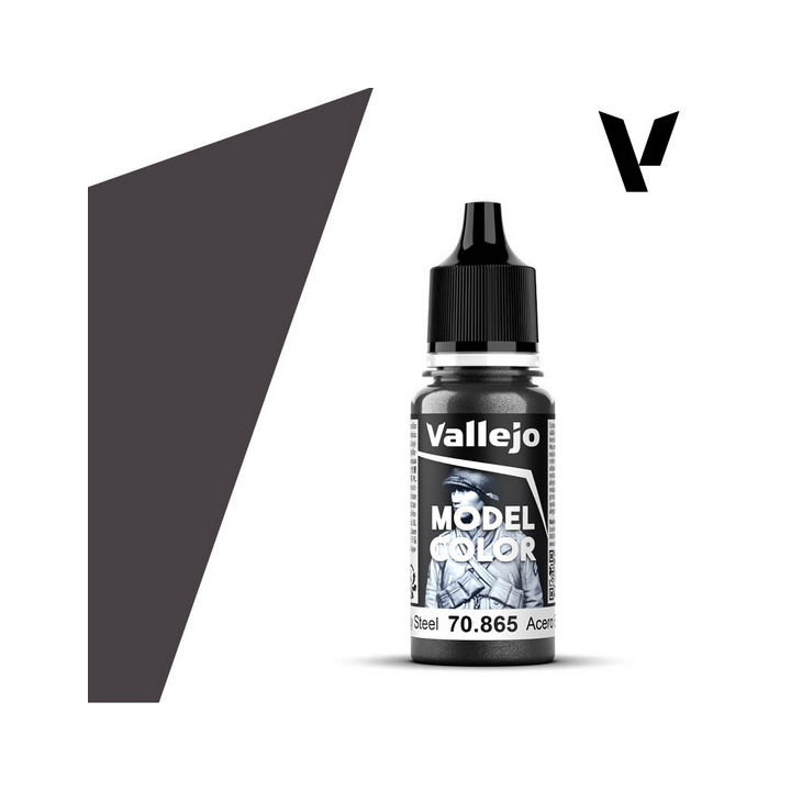 Peinture Vallejo Model Color : Oily Steel - Acero Engrasado