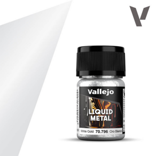 Peinture Vallejo Liquid Metal : White Gold - Oro Blanco