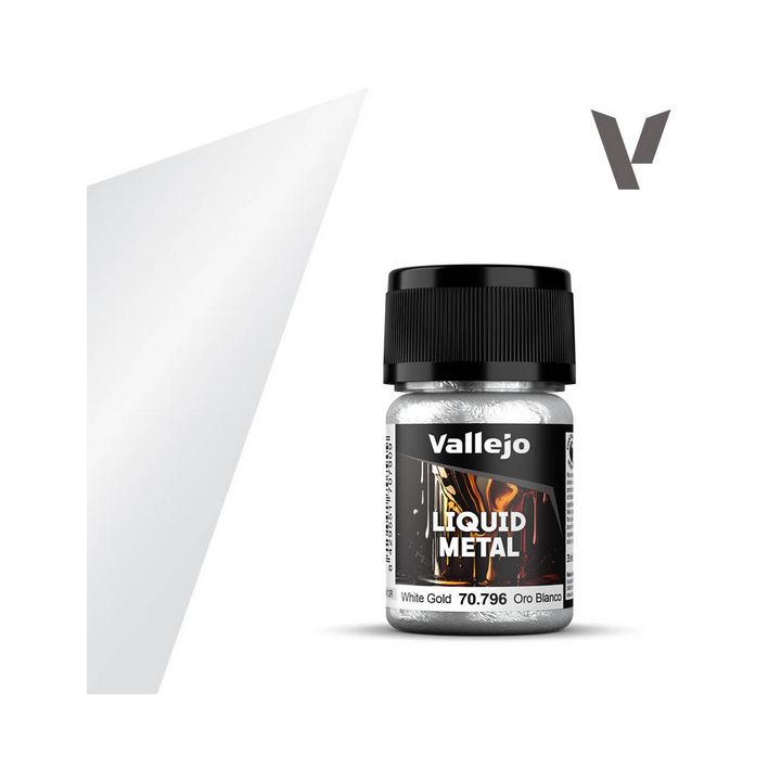 Peinture Vallejo Liquid Metal : White Gold - Oro Blanco