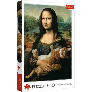 Puzzle Trefl - Mona Lisa and Purring Kitten - 500 Pièces