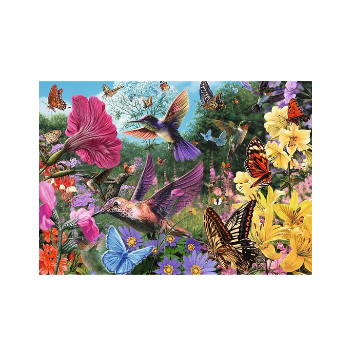 Puzzle Trefl - L'heure du thé Premium Plus : Jardin des colibris - 1000 pièces