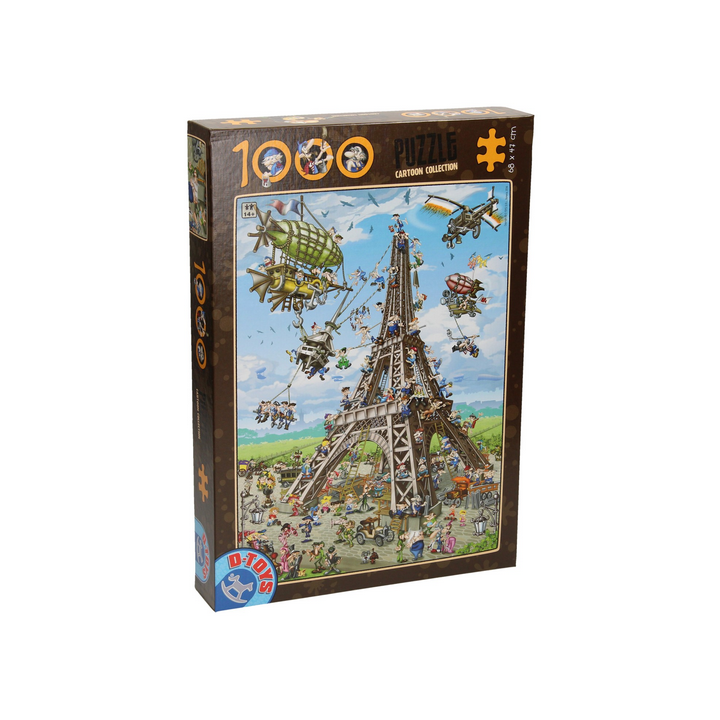 Puzzle Cartoon Collection : Construction de la Tour Eiffel - 1000 Pièces