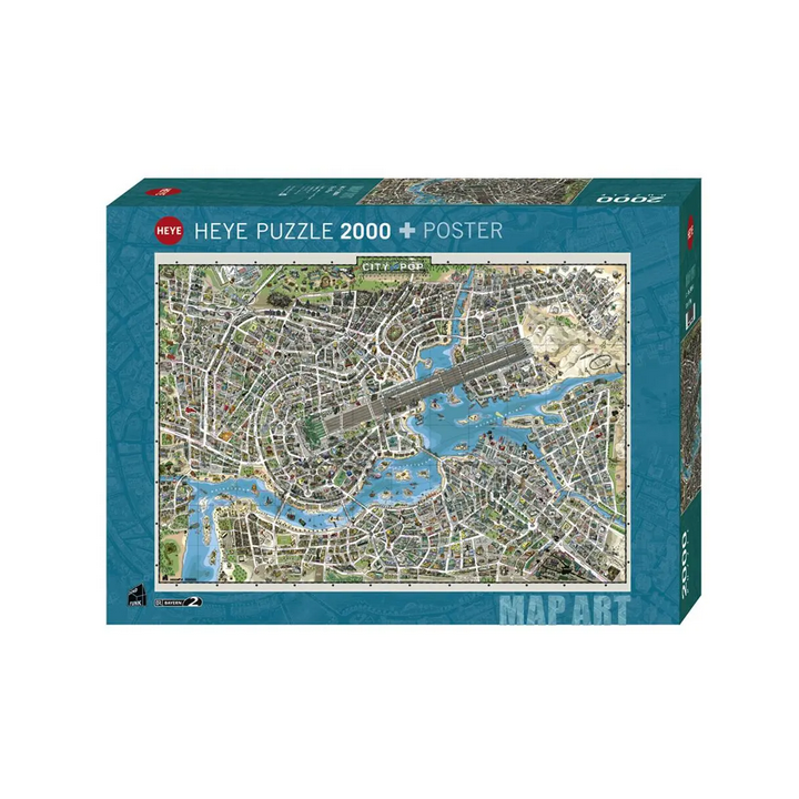 Puzzle Heye : Ville de la Pop : Map Art - 2000 Pièces