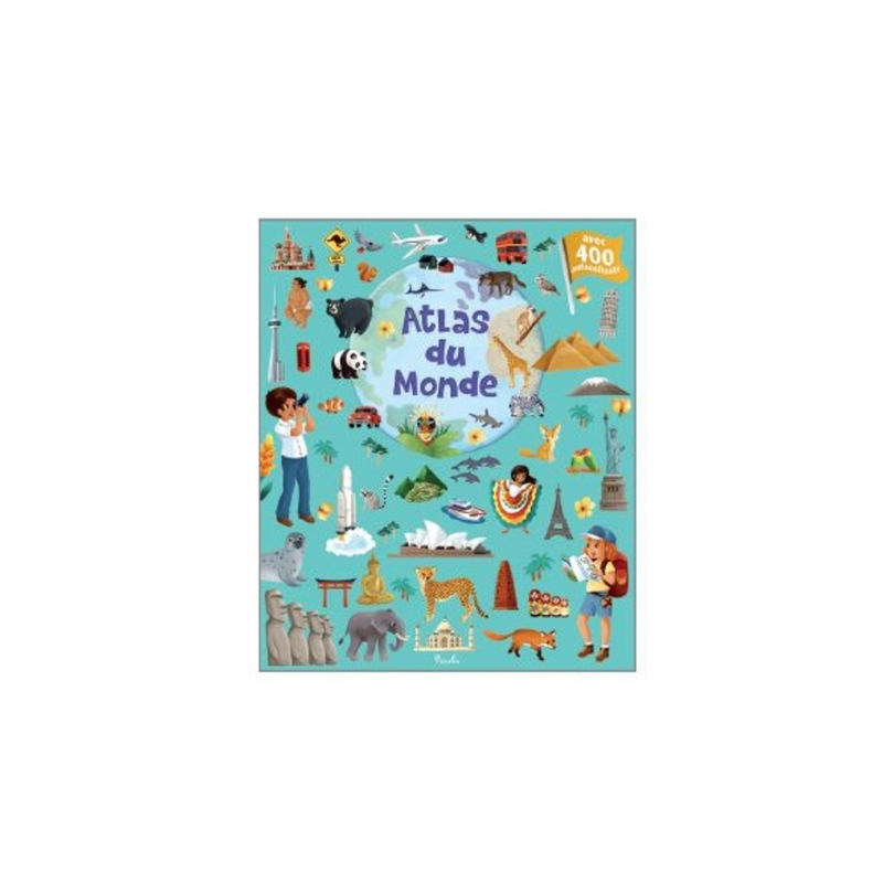 Livre Gommettes avec 400 autocollants - Atlas du Monde