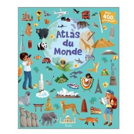 Livre Gommettes avec 400 autocollants - Atlas du Monde