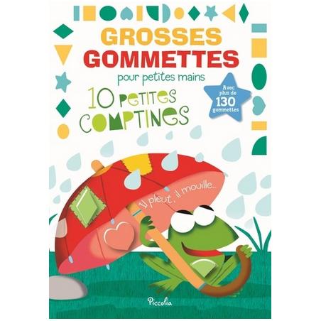 Livre Gommettes - Grosses Gommettes pour petites mains - 10 Petites Comptines, il pleut