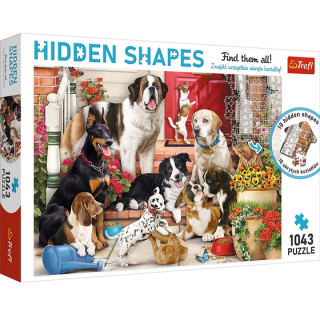 Puzzle Hidden Shapes - Chien amusant - 1043 Pièces