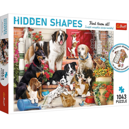 Puzzle Hidden Shapes - Chien amusant - 1043 Pièces