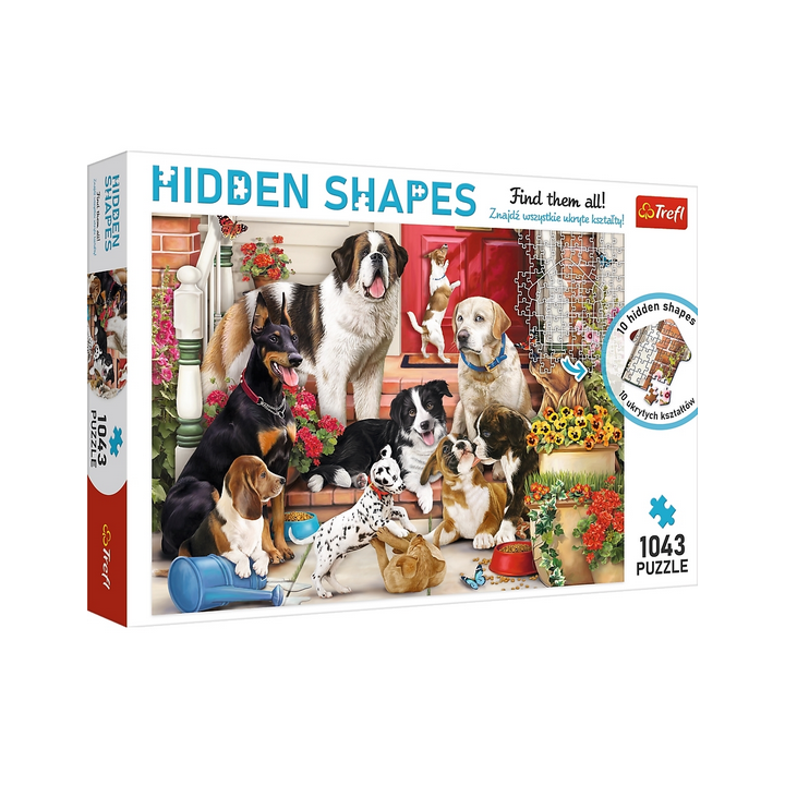 Puzzle Hidden Shapes - Chien amusant - 1043 Pièces