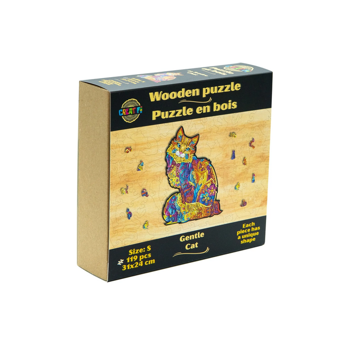 Puzzle en Bois : Le Chat Tendre - 119 Pièces