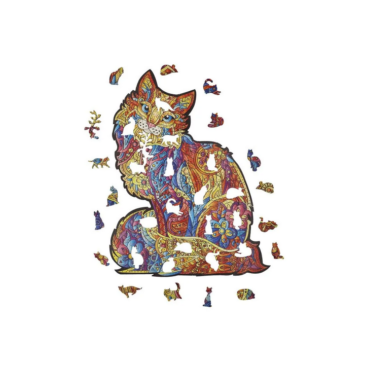 Puzzle en Bois : Le Chat Tendre - 119 Pièces