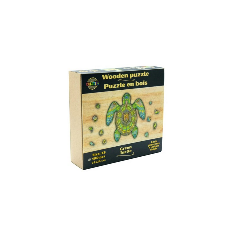 Puzzle en Bois : La Tortue Verte - 100 Pièces