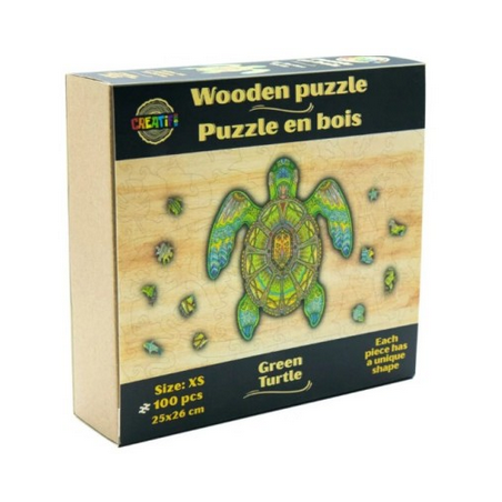 Puzzle en Bois : La Tortue Verte - 100 Pièces