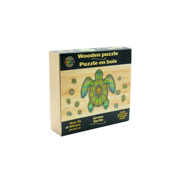 Puzzle en Bois : La Tortue Verte - 100 Pièces
