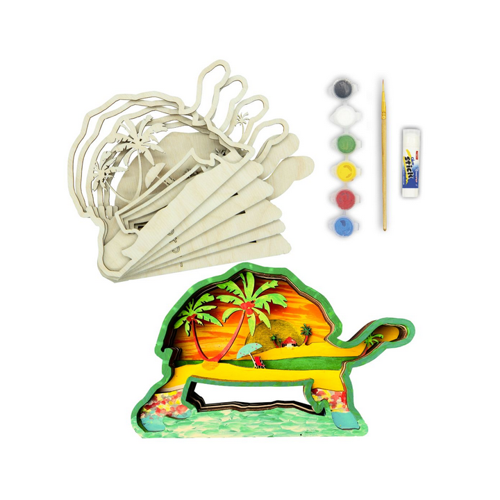 Kit en bois 3D à peindre : Tortue