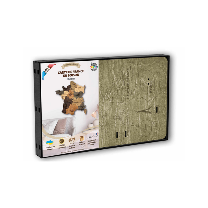 Puzzle en Bois : Carte de la France 2D - Taille S