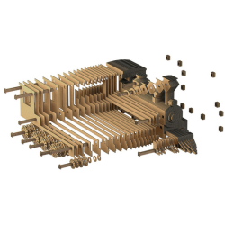 Puzzle-Sculpture 3D en carton : Locomotive - 76 Pièces