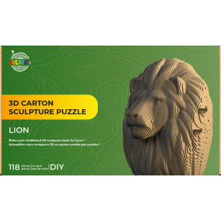 Puzzle-Sculpture 3D en carton : Lion - 118 Pièces