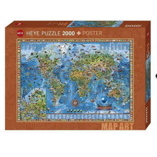 Puzzle - Map Art Amazing World de Rajko Zigic - 2000 Pièces